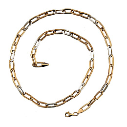 A gold necklace without stones
