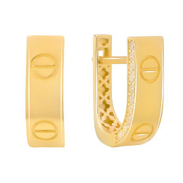 Gold earrings with 0.4ct cubic zirconia