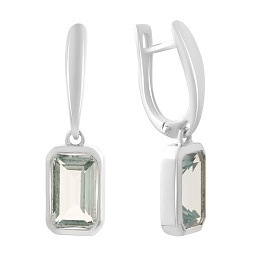 Silver Earrings with a 5.16-carat Topaz