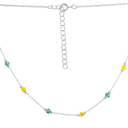 Silver necklace with phianites