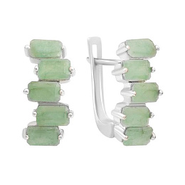 Silver earrings with emerald 2.55ct