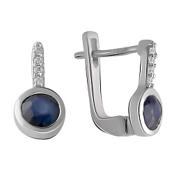 Срібні сережки із сапфіром