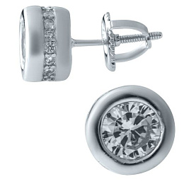 Silver Earrings with Fianites