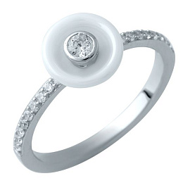 Silver ring with , ceramic