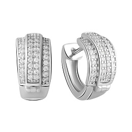 Silver Earrings with Fianites