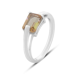 Silver ring with sultanite 1.608ct