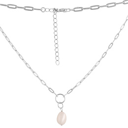 Silver necklace with baroque pearls