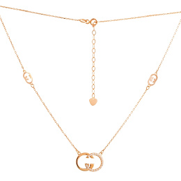 Gold Necklace with 1.8ct Rhinestones