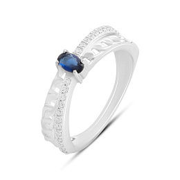 Silver ring with sapphire nano 0.518ct