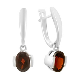 Срібні сережки з гранатом 2.792ct