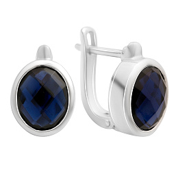 Срібні сережки з сапфіром nano 4.52ct