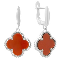 Silver earrings with agate