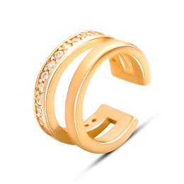 Золотые серьги с фианитами 0.22ct