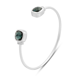 Silver bracelet with London Blue topaz 7.433ct, cubic zirconia