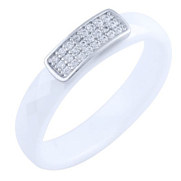 Silver ring with ceramics
