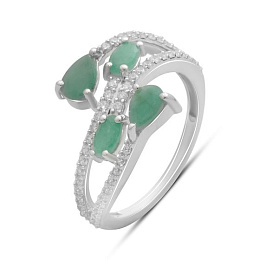 Серебряное кольцо с изумрудом 1.792ct