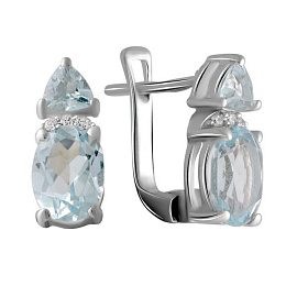 Серебряные серьги с топазом 3.582ct