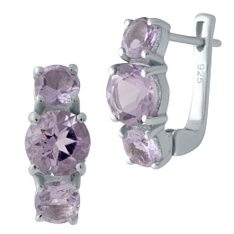 Серебряные серьги с аметистом 4.292ct