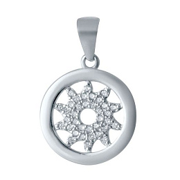 Silver pendant with phianites