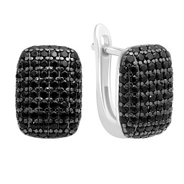 Silver earrings with Phianites