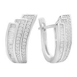 Silver earrings with cubic zirconia