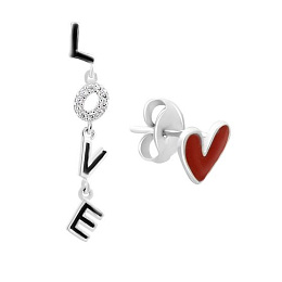 Срібні сережки з емаллю