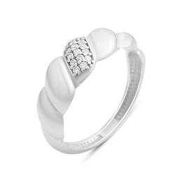 Silver ring with cubic zirconia