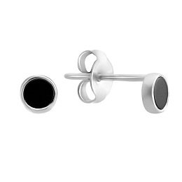 Silver earrings with onyx