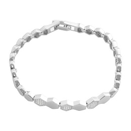 Silver bracelet with phianites