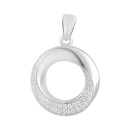 Silver pendant with phianites
