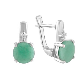 Срібні сережки зі смарагдом 4.099ct