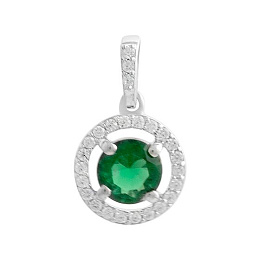 Серебряная подвеска с изумрудом nano 0.9ct