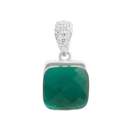 Silver pendant with phianites