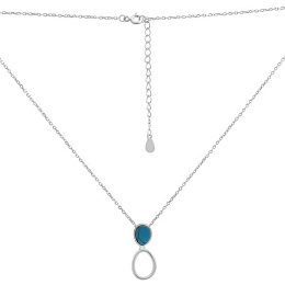 Silver necklace with turquoise