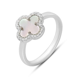 Silver ring with mother-of-pearl