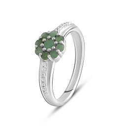Срібна каблучка зі смарагдом 0.973ct