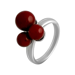 Silver ring with coral