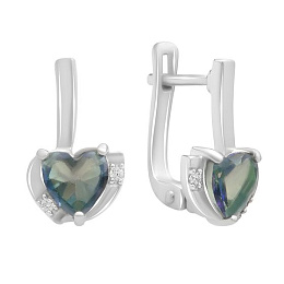 Серебряные серьги с мистик топазом 3.951ct
