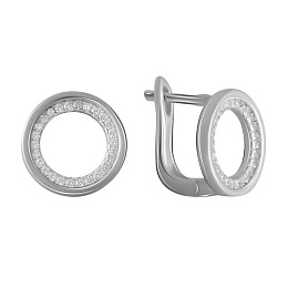Silver Earrings with Fianites