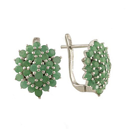 Срібні сережки зі смарагдом 2,606 карата