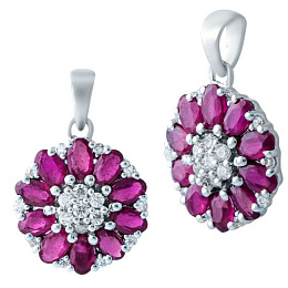 Sterling silver pendant with ruby 3.828ct