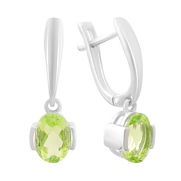Серебряные серьги с хризолітом 2.081ct