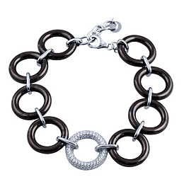 Silver bracelet with ceramics