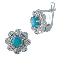 Silver earrings with opal 1.875ct