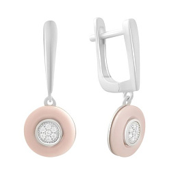 Silver earrings with ceramics