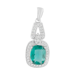 Silver pendant with emerald nano