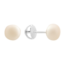 Silver earrings with pearls