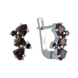 Серебряные серьги с гранатом 1.842ct