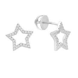 Silver Earrings with Fianites