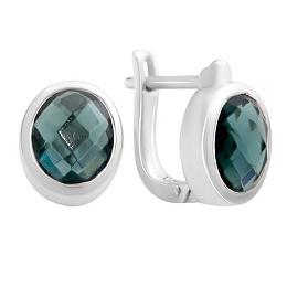 Срібні сережки з топазом Лондон Блю 4.418ct